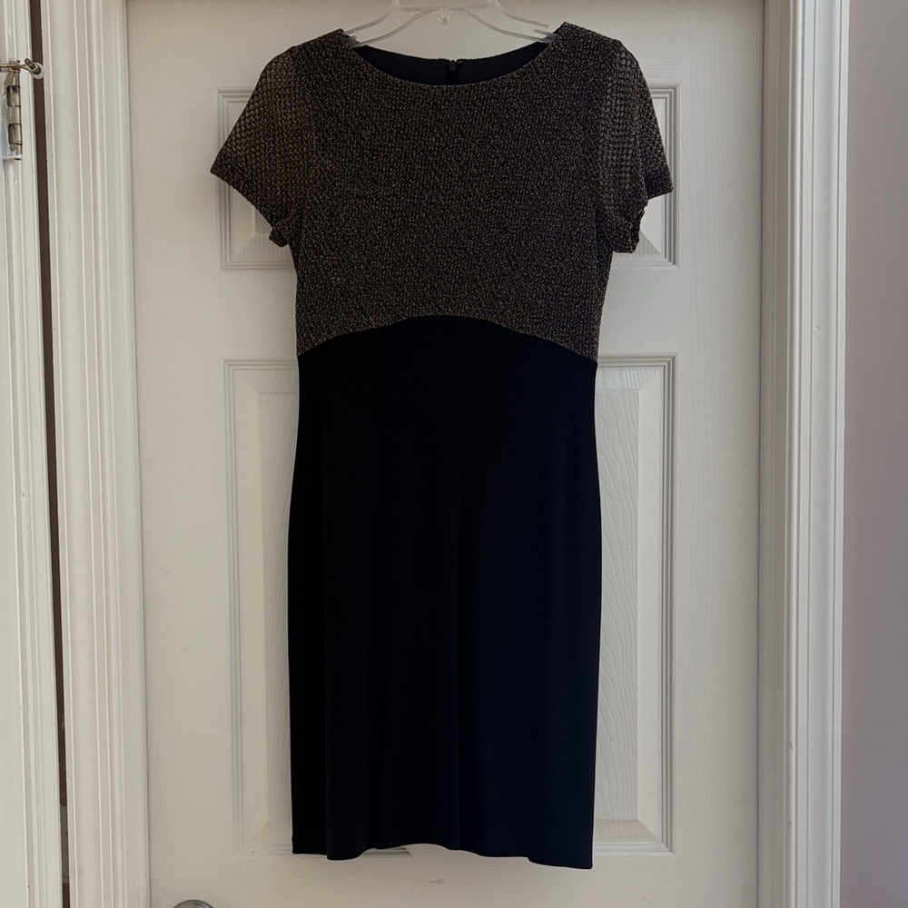 Vintage, Chic,  Black and Multicolored Dress